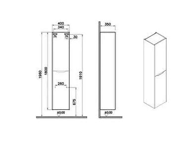 Подвесная колонна для ванной комнаты с дверями VitrA Bathrooms Integra Square ARCH-00099497 - Вид №8