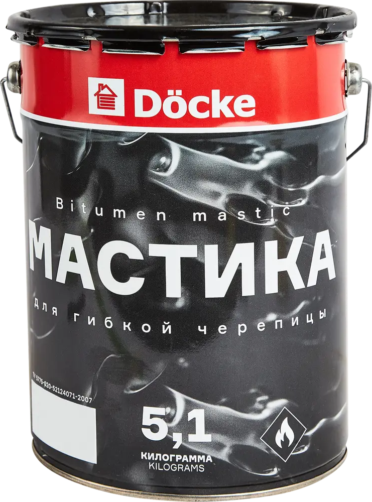 Битумная мастика DÖCKE для герметизации кровельных материалов 5 л 82096987