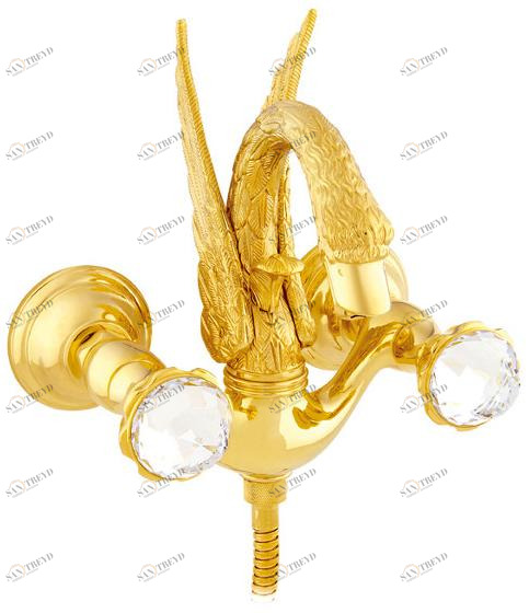 Bronces Mestre Смеситель для ванны на 2 отверстия с кристаллами swarovski® Antartica swan sun-id-1419903
