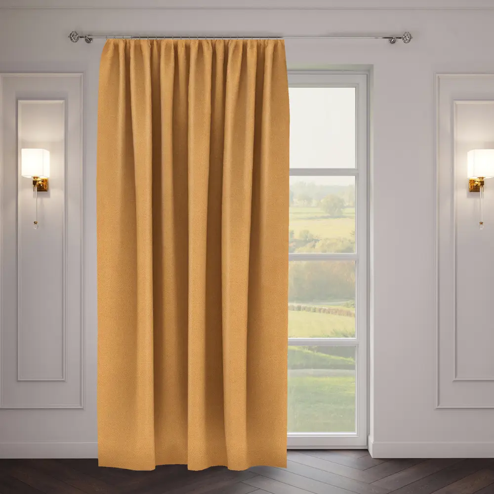 Штора на ленте «Стиль» 200x270 см однотон цвет жёлтый ТОРГОВЫЙ ДОМ ТЕКСТИЛЬ STLM-2117741