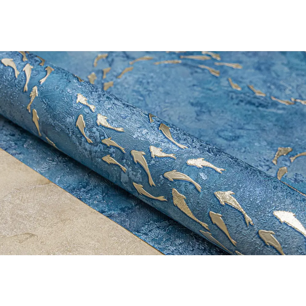 Обои флизелиновые Wallsecret Caribs синие 1.06 м 8766-27 STLM-2111046 - Вид №3