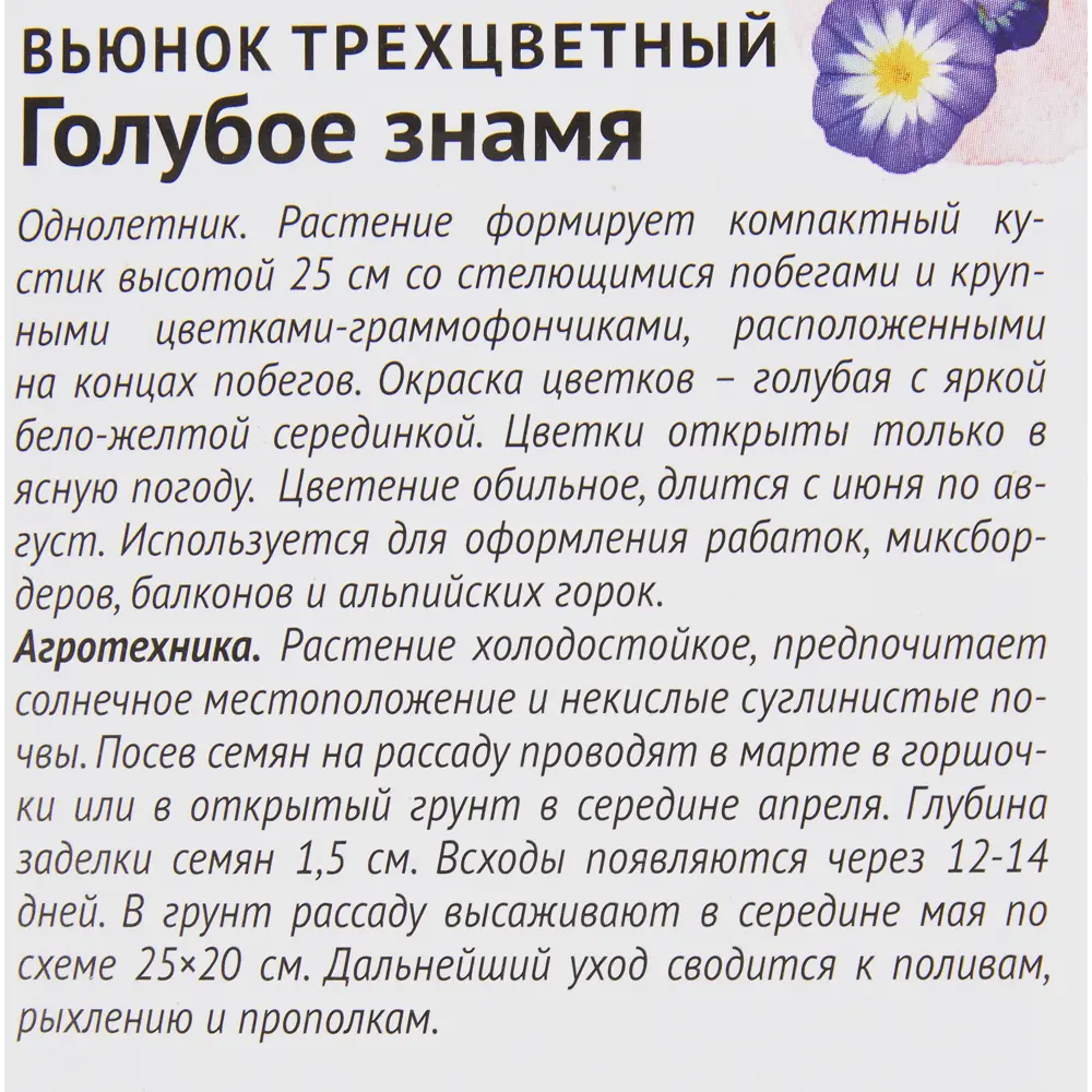 Вьюнок трехцветный Голубое знамя от Октябрины Ганичкиной 83583686 СЕМЕНА ОТ ОКТЯБРИНЫ ГАНИЧКИНОЙ STLM-0964861 - Вид №2