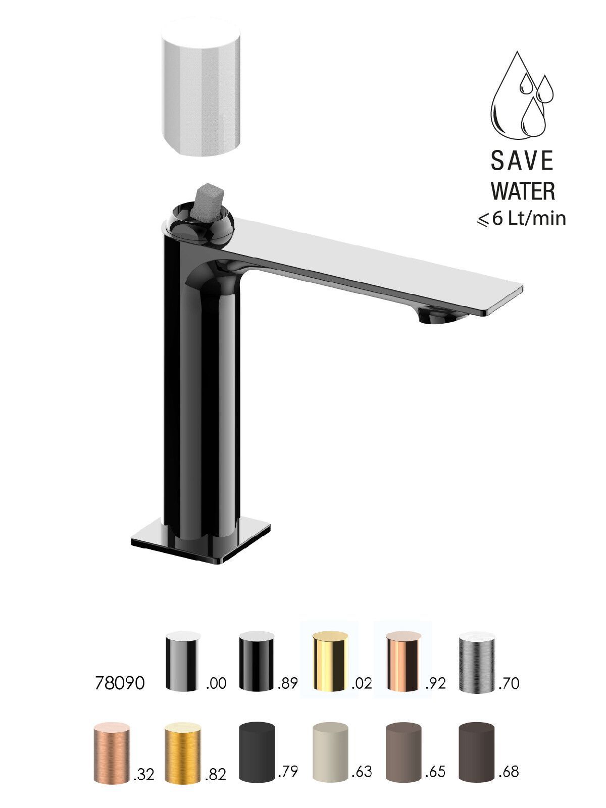 Однорычажный смеситель для раковины с автоматическим сливом Rubinetterie Frattini Narciso S ARCH-00043114 - Вид №20