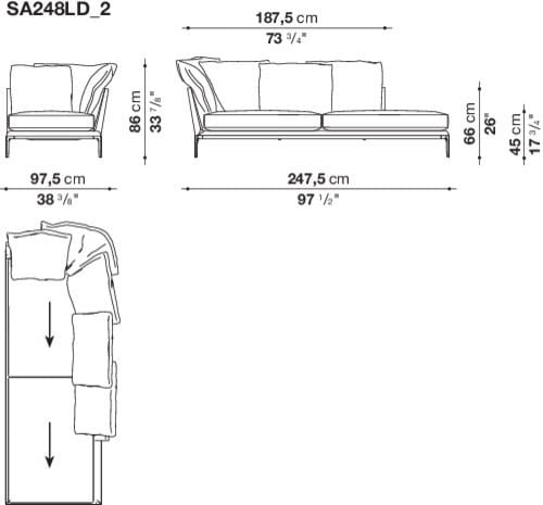 Угловой диван из ткани B&B Italia Атолл ARCH-00091854 - Вид №28