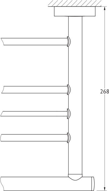 LUX 040 Полка для полотенец со штангой 40 cm FBS Luxia - Вид №1