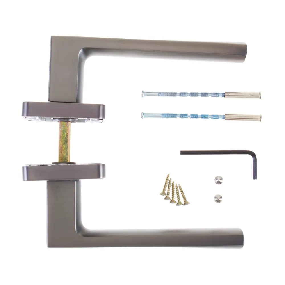 Ручки дверные на розетке Palladium Matter, ЦАМ, цвет матовый графит STLM-2174355 - Вид №2