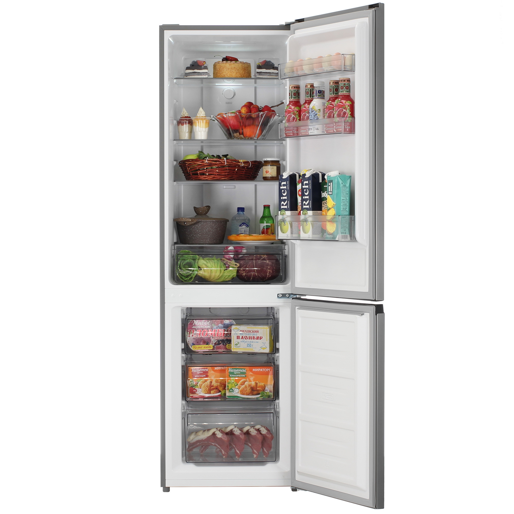 9194085 Холодильник с морозильником   WILLMARK RFN-365NFX серый STDN-0085470 - Вид №5