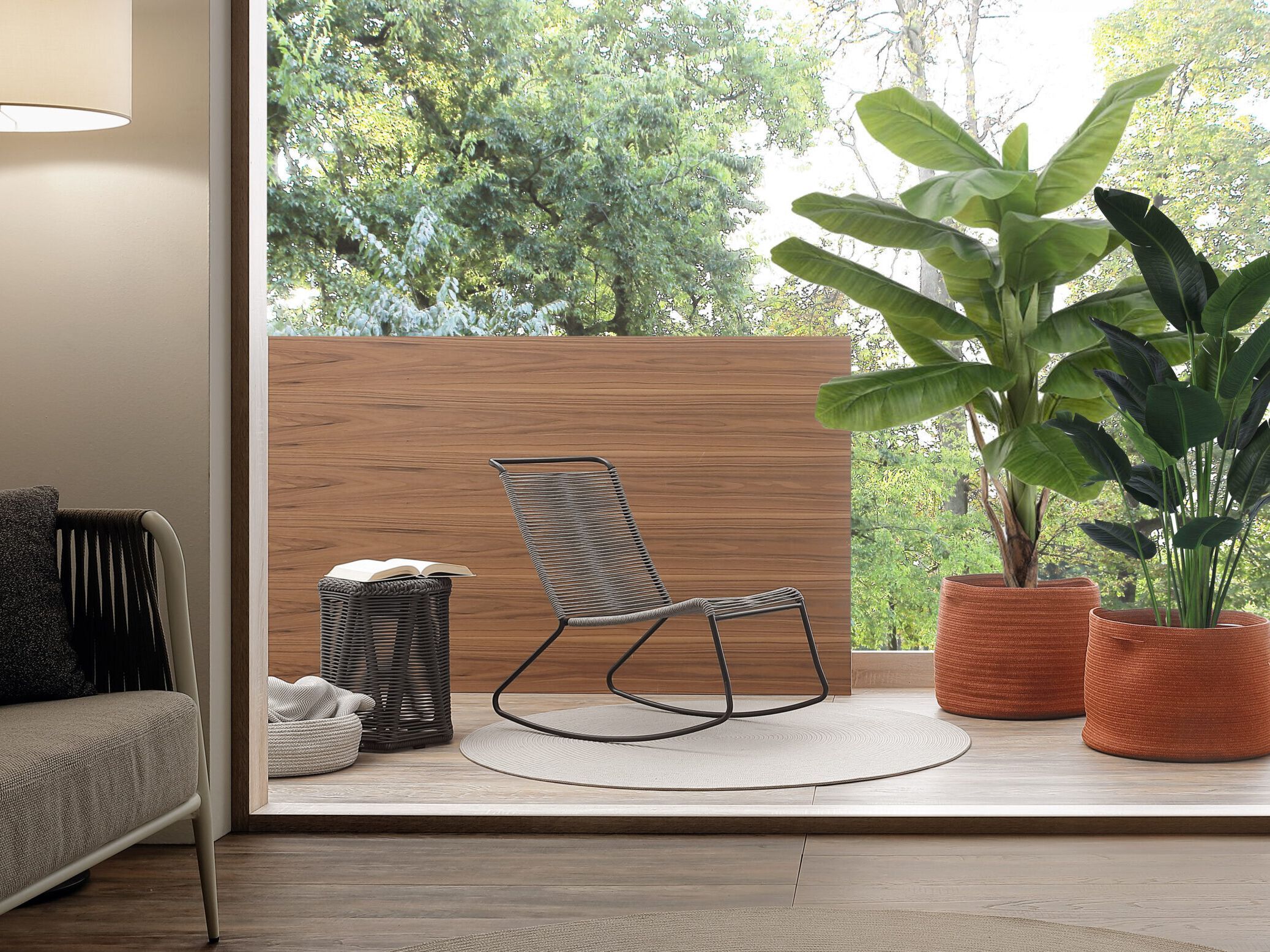 Плетеное алюминиевое садовое кресло-качалка Nodo Italia Beach House ARCH-00068244 - Вид №3