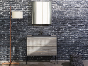 Деревянный шкаф для раковины с выдвижными ящиками