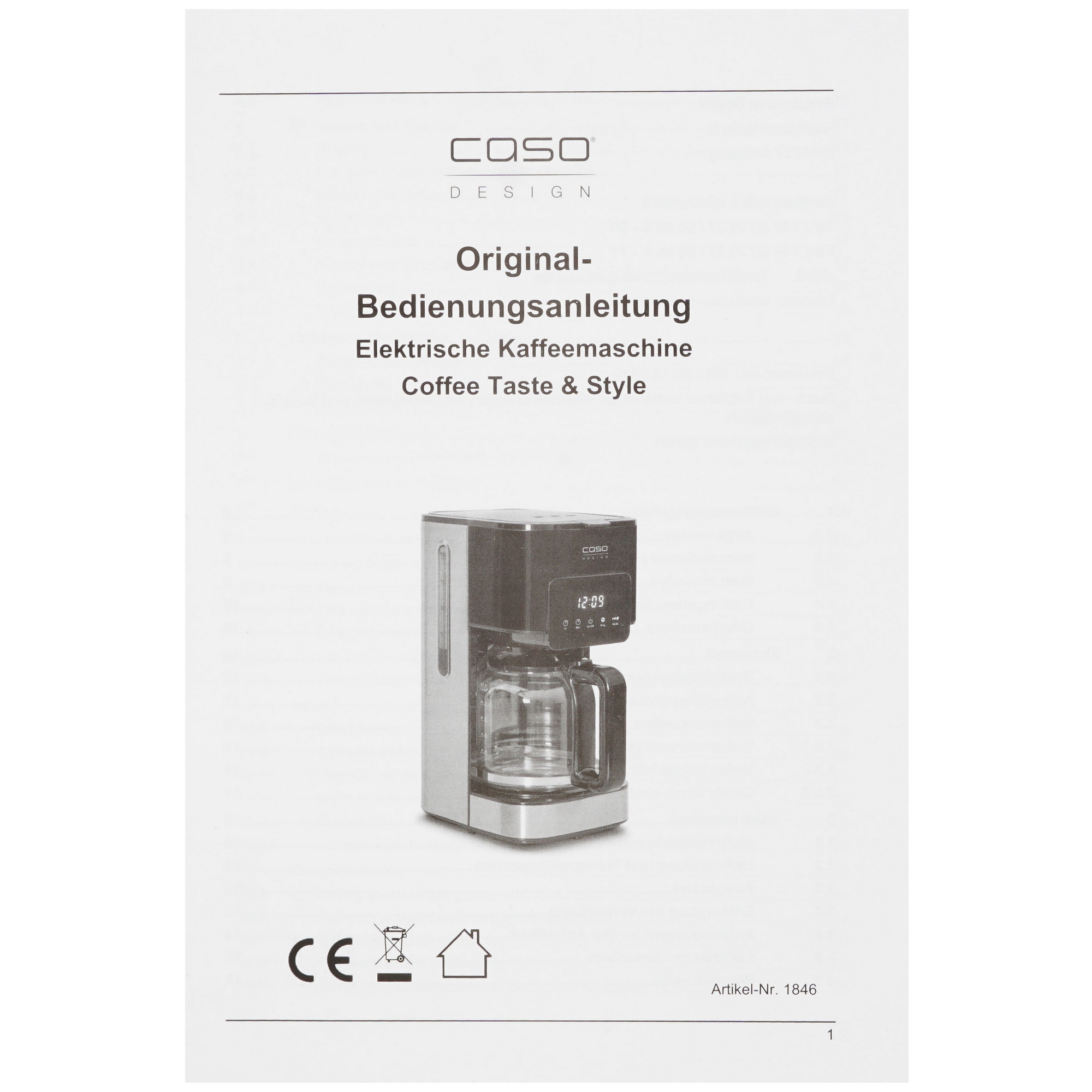 8195373 Кофеварка капельная CASO Coffee Taste & Style серебристый STDN-0021419 - Вид №6