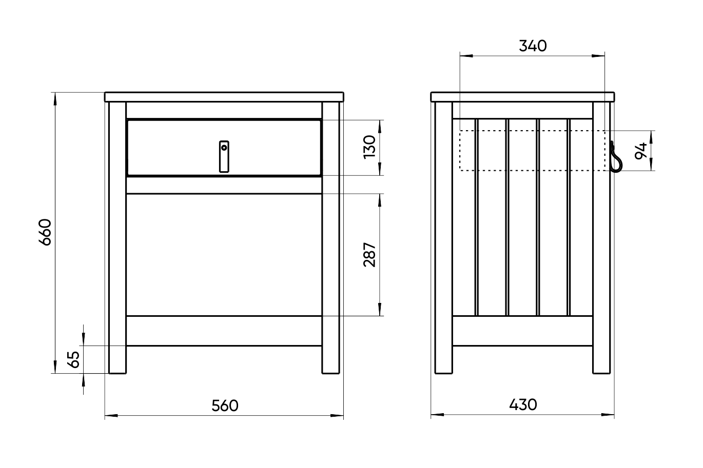 Прикроватная тумбочка белая Wood ELLIPSE ELLIPSE WOOD 00-3951337 Белый Santreyd  - Вид №2