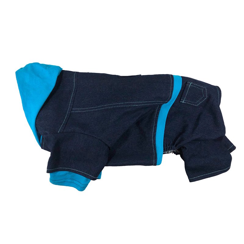 ПР0035041 Комбинезон для собак джинсовый с трикотажем M 26 см ДОГ МАСТЕР 