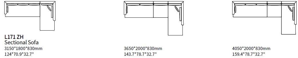 HC28 Cosmo Модульный тканевый диван с шезлонгом Four seasons L171 zh - Вид №2