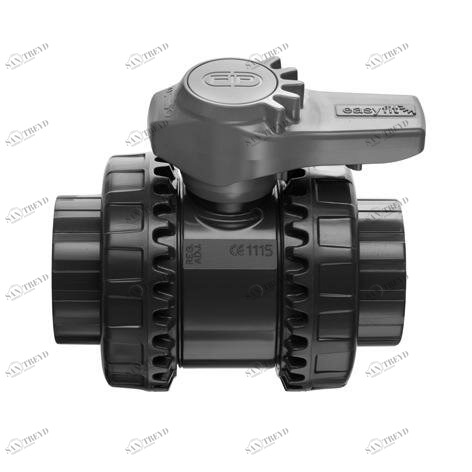 SANIT 121551020040 2-ходовой шаровой кран d16-63, ВЭЛ-Easyfit, PVC-U, клей рукав, EPDM 