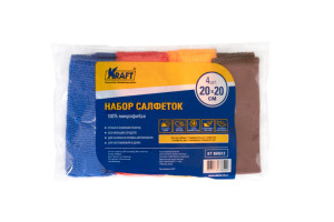 16012734 Набор салфеток из микрофибры 4 шт., 20x20 см KT 860612 KRAFT