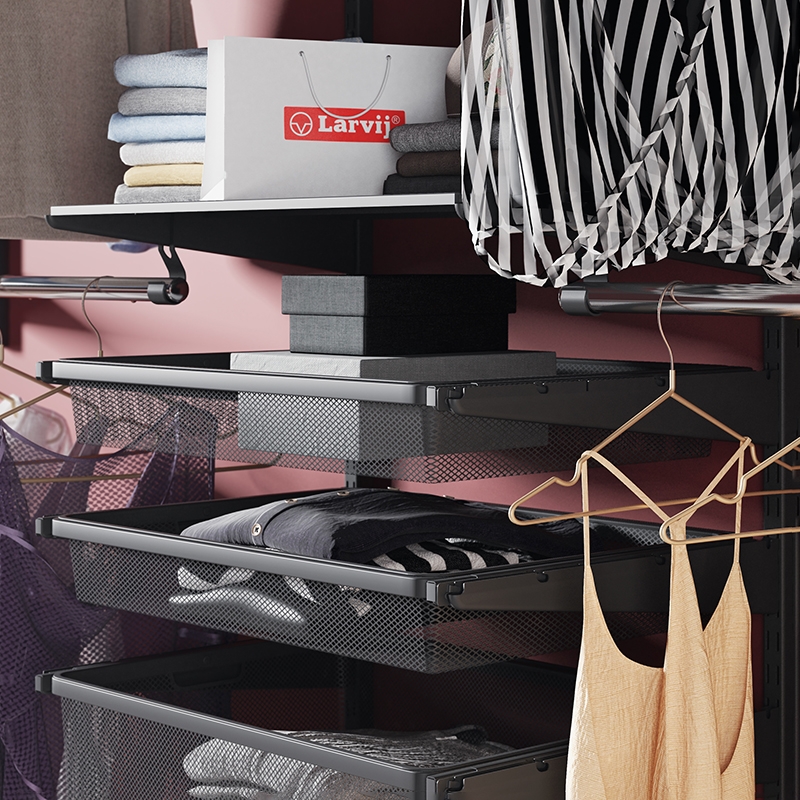 Корзина мелкосетчатая , 555x410x85 мм, чёрный LJPS0397 Public Steel Россия  - Вид №2