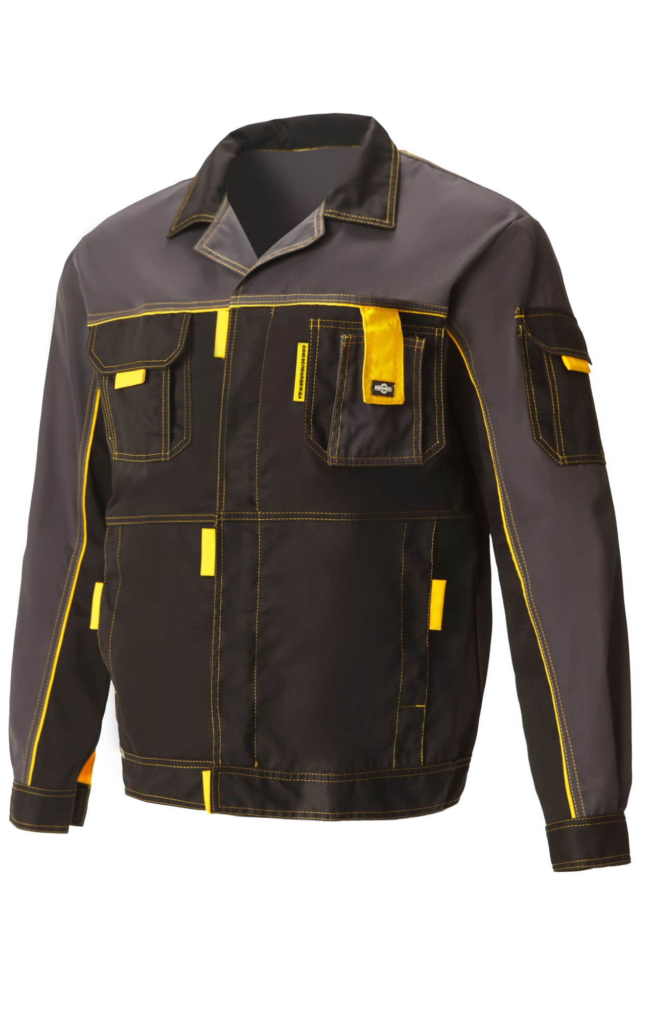 4956829 Костюм "Профессионал-2" черный-графит-желтый GENESIS  Летняя спецодежда  размер 52-54/170-176  - Вид №1