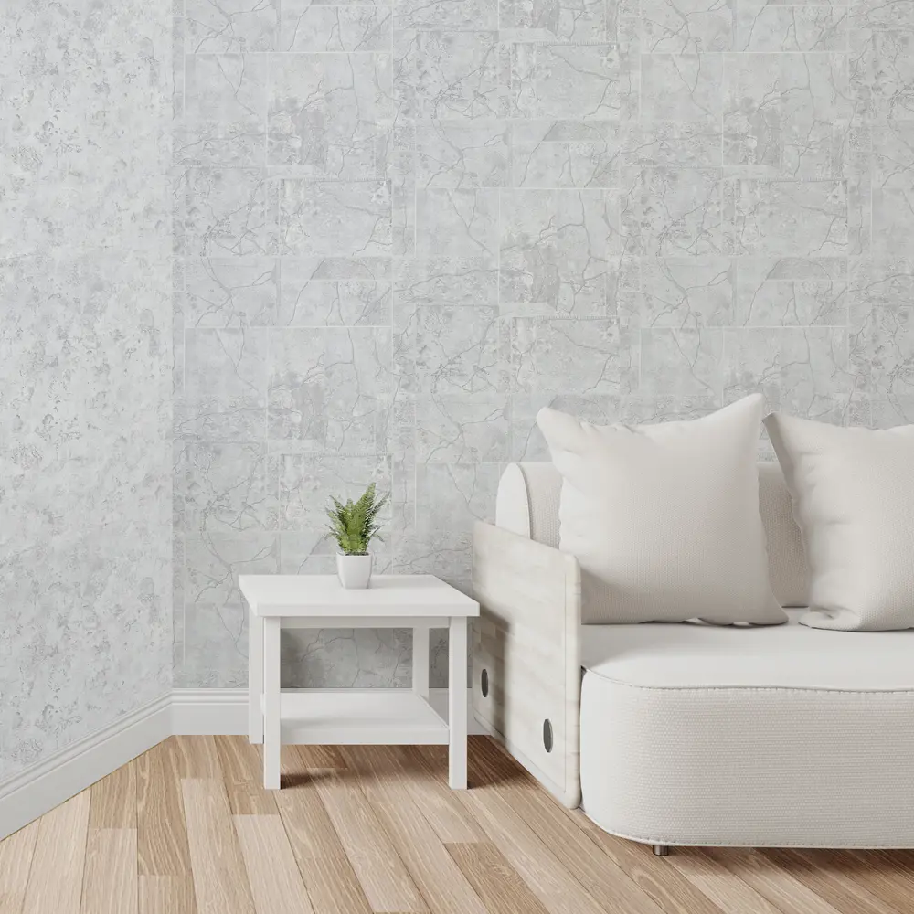 Обои флизелиновые Московская обойная фабрика Тессоро светло-серые 1.06 м 4327-1 89378015 STLM-2132204 - Вид №3