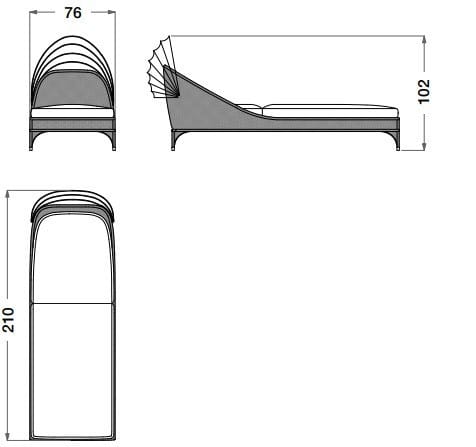 Садовая кровать из дерева и ткани с солнцезащитным козырьком CPRN HOMOOD открытый ARCH-00115074 - Вид №2