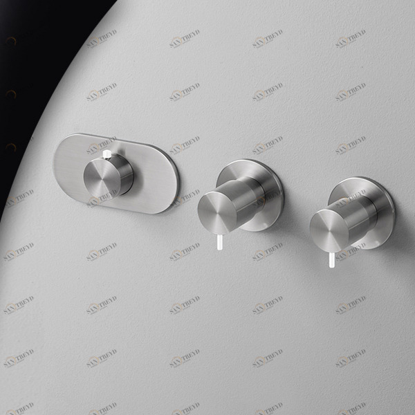 Термостат для душа матовая сталь с белой ручкой Toki Radomonte TKI55SCIL21