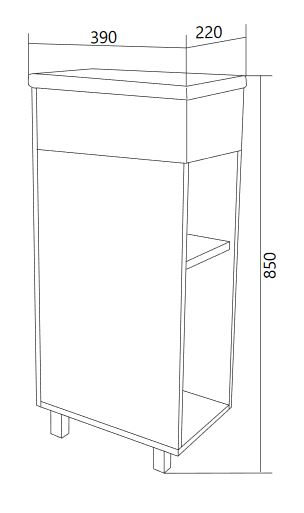 У85930 Тумба с раковиной Laura 40Н 1д. Дуб Сонома 1 Marka Laura - Вид №7