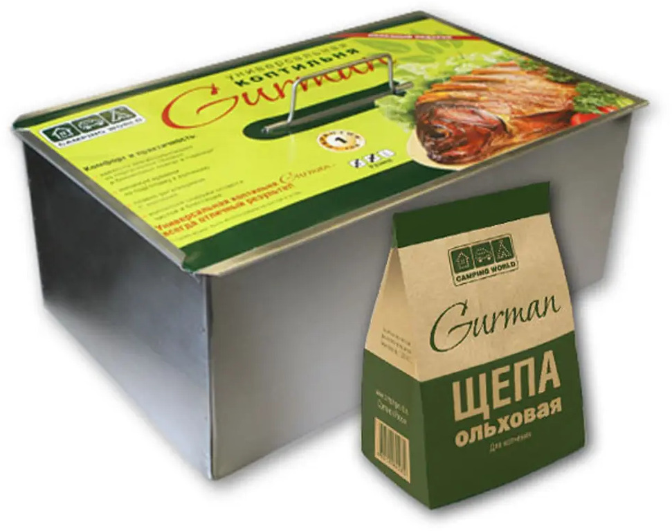 90812389 Универсальная коптильня Camping World Gurman размер L 2 яруса сталь 28 л STLM-0953016