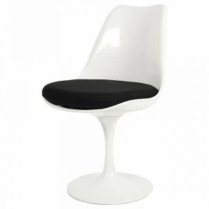 Стул пластиковый белый с черной подушкой Eero Saarinen Style Tulip Chair SOHO DESIGN ДИЗАЙНЕРСКИЕ, TULIP 131549 Черный