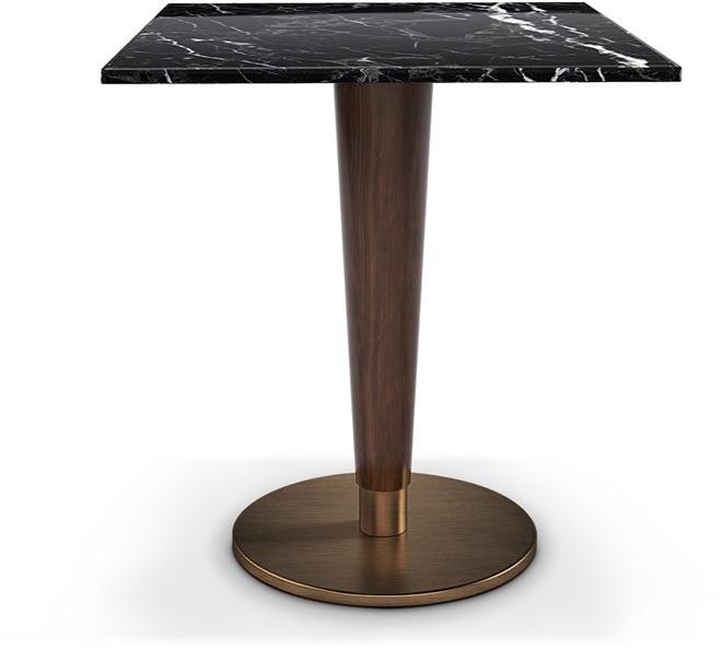 Porustudio Квадратный стол с деревянной основой и мраморной столешницей sun-id-1509711 - Вид №1