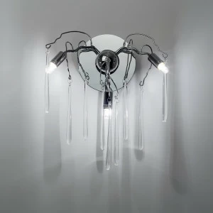 Бра с прозрачными стеклянными подвесками на 3 лампы хром Frezia Light 117642 FREZIA LIGHT  00-3953626 Прозрачный;хром