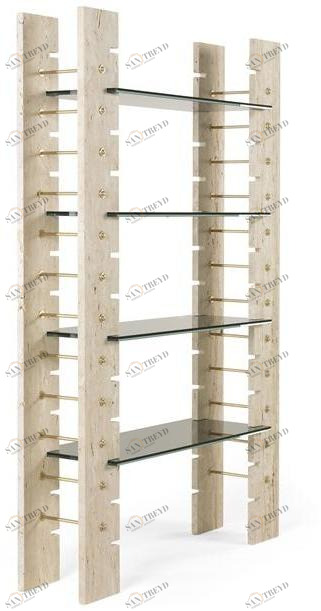 Gianfranco Ferré Home Книжный шкаф из травертина и стекла Fitzroy sun-id-1355996