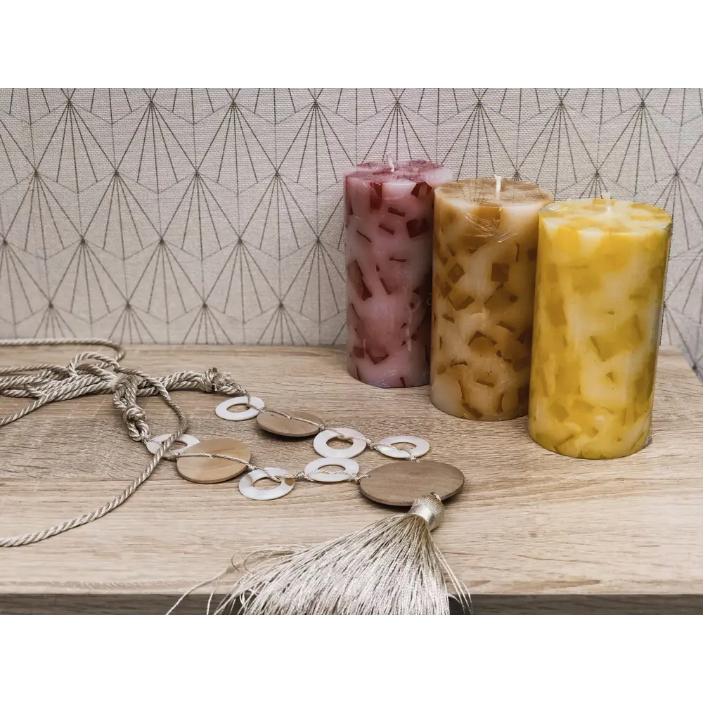 89369071 Свеча столбик ароматизированная Сандал бело-коричневая 13 см STLM-0818779 Santreyd  - Вид №2