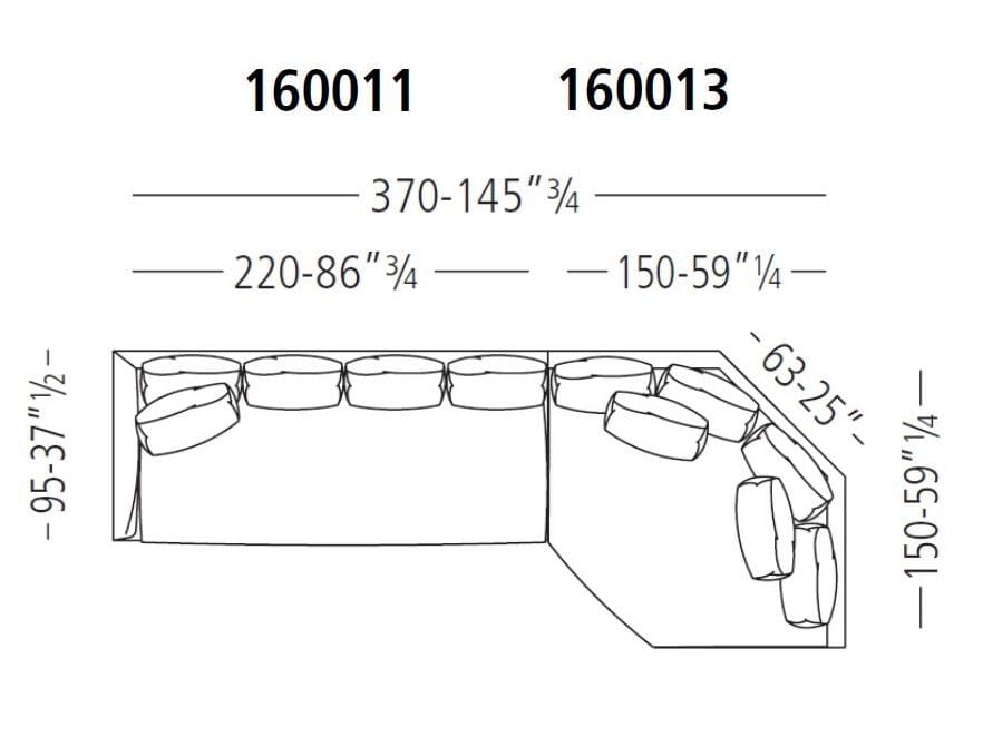 Секционный диван из кожи или ткани Vibieffe 160 RE-FEEL ARCH-00134727 - Вид №4