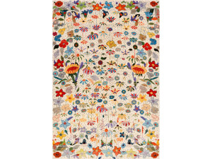 Прямоугольный шерстяной цветочный ковер
