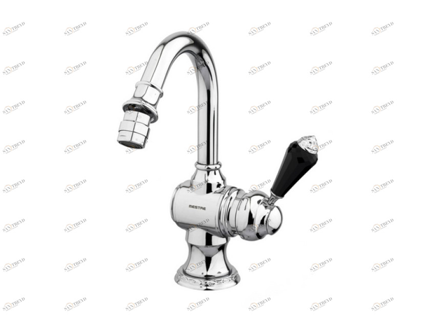 058223.FN0.50 Биде-монолевер с черными кристаллами swarovski Яркий хром Mestre Adriatica