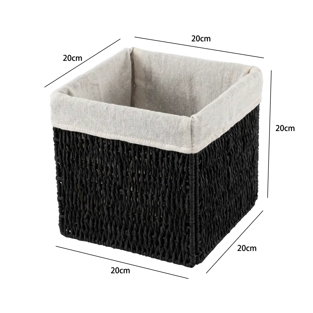 Корзина плетен 20X20X20 см черн Konsensa STLM-2192617