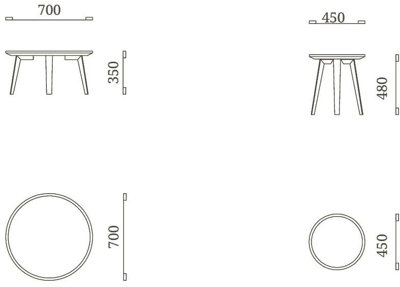 Febal Casa Низкий круглый журнальный столик sun-id-1460912 - Вид №5