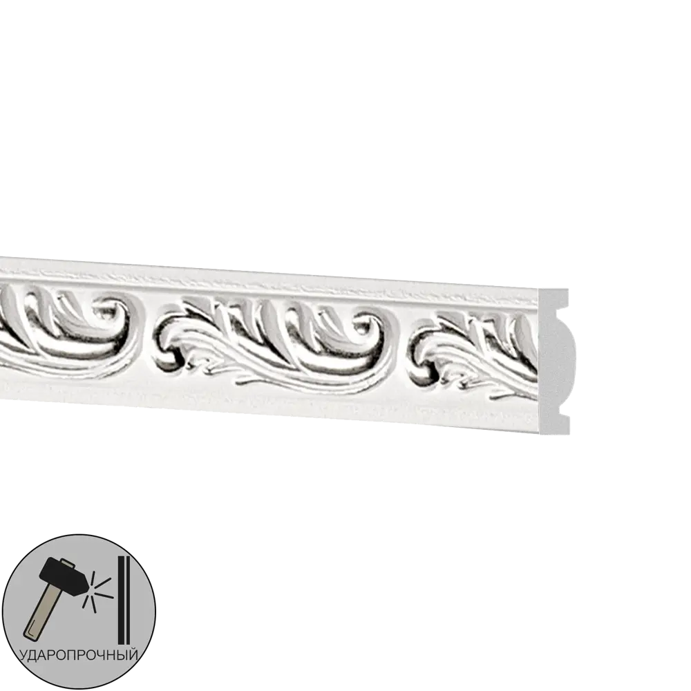 Молдинг настенный полистирол 157-60 бело-серебристый 14х30x2000 мм DECOMASTER STLM-2102974