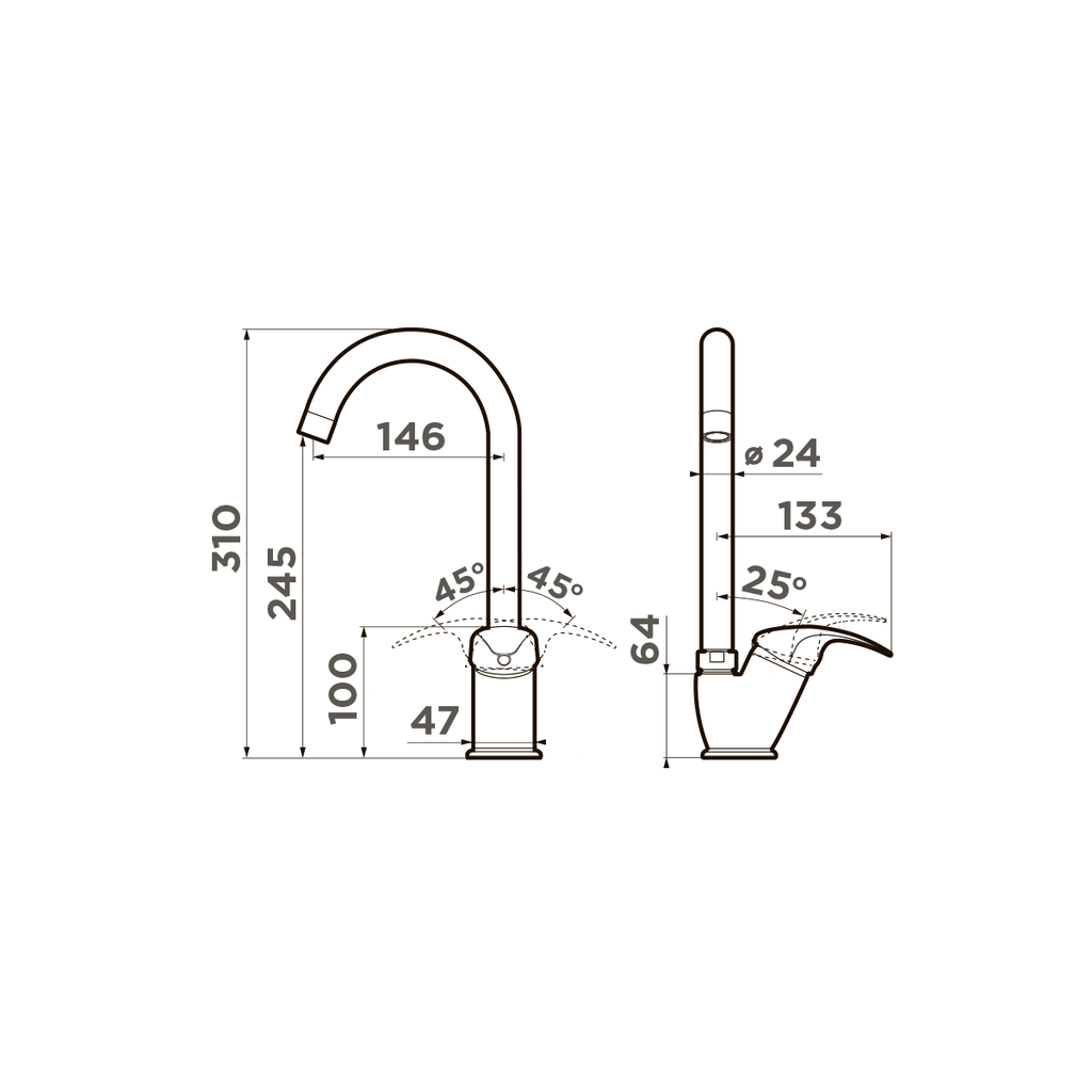 Смеситель для кухни Umi DC OMOIKIRI 4994271 - Вид №5