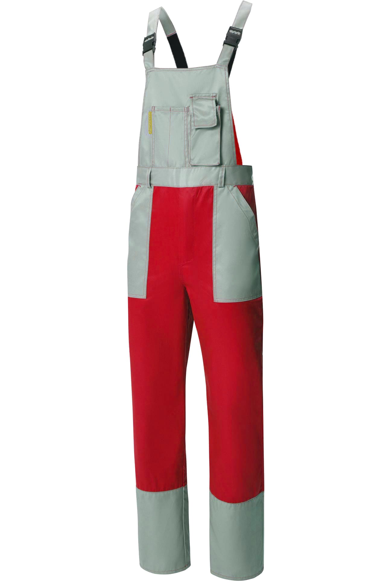 61482 Полукомбинезон "Мастер" красный-светло-серый  Летняя спецодежда  размер 48-50/182-188 