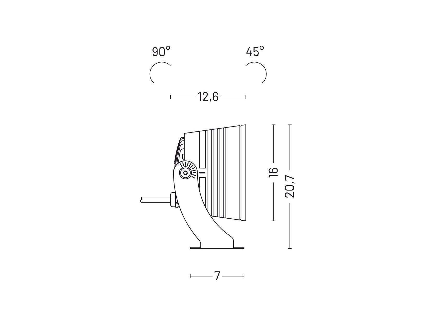 Алюминиевый регулируемый светодиодный наружный прожектор [LND] общие ARCH-00030713 - Вид №10