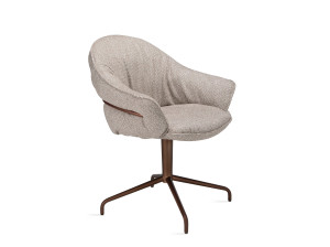 Тканевый поворотный стул с подлокотниками