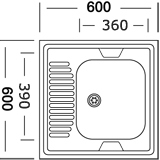Мойка Владикс 60*60 правая V-403 - Вид №1