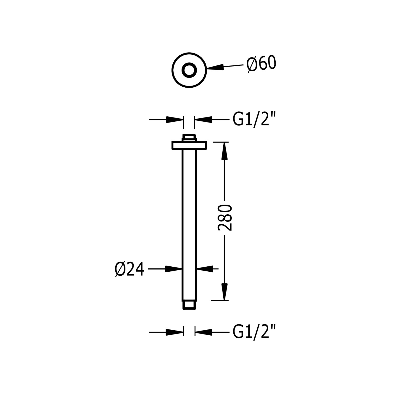 Потолочный кронштейн-13462102KMB TRES Showers - Вид №1