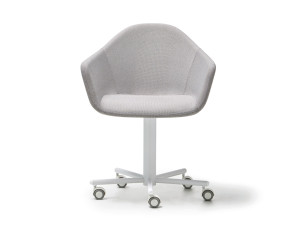 Тканевый поворотный стул с колесами
