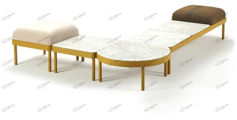 Низкий модульный журнальный столик из мрамора Mosaico Santreyd sun-id-1427092