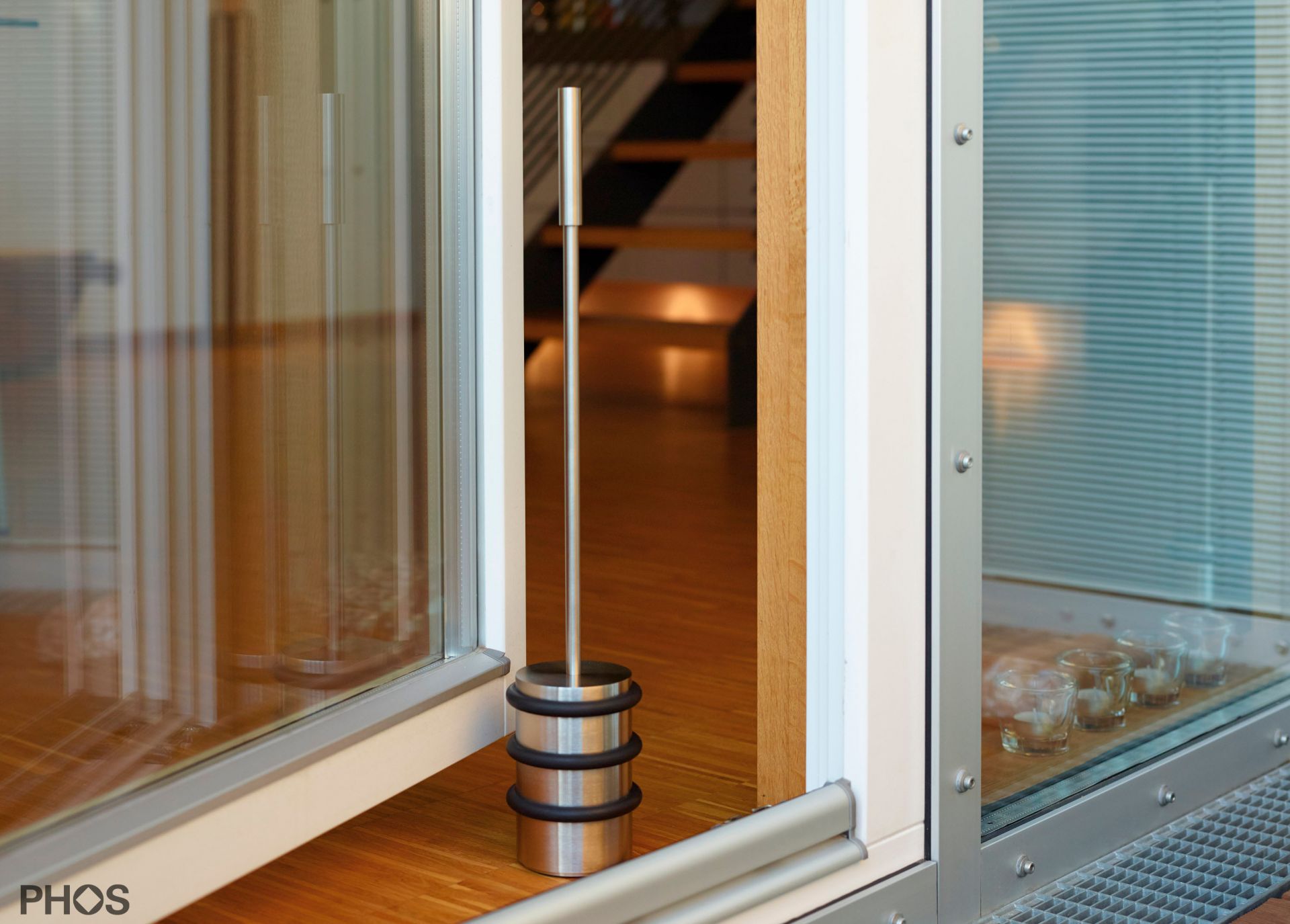 TSB90-145G450 Ограничитель двери напольный, тяжелый, 7,5 кг. с ручкой 45 см. образец бундестага. PHOS  - Вид №2