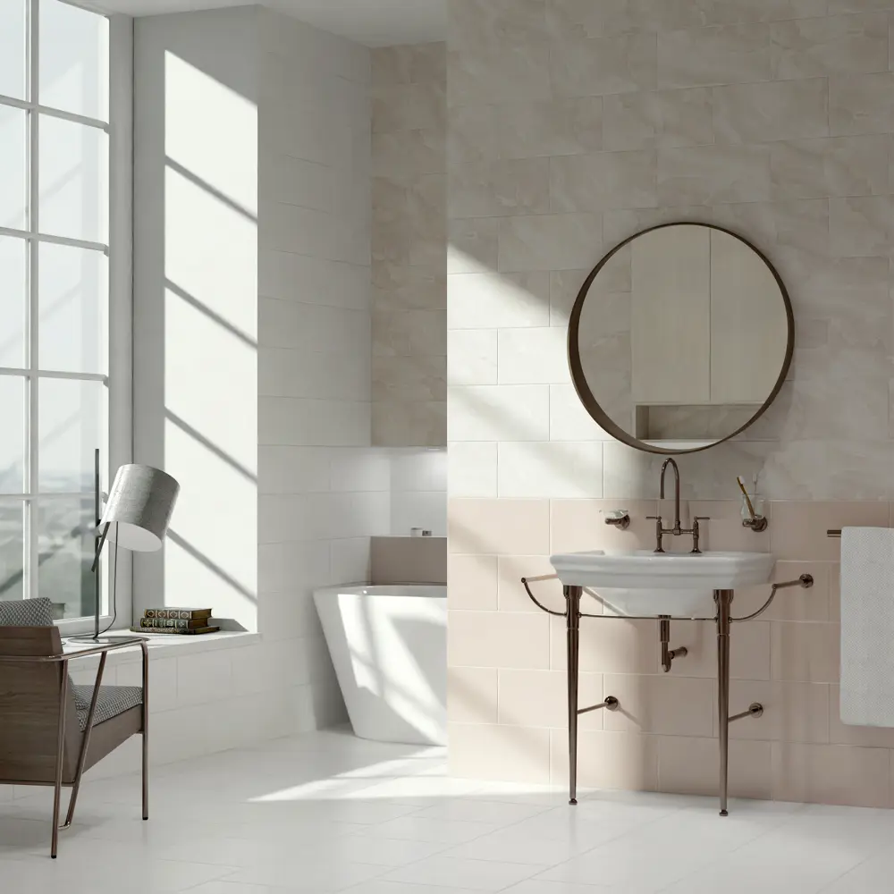 Настенная плитка KREAFORTA Mersey Mono 20x40 см 1.62 м² матовая цвет белый STLM-2044818 - Вид №7