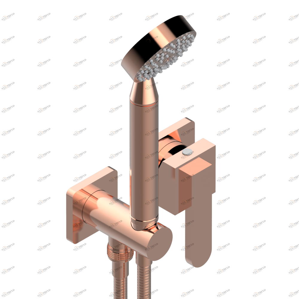A6A-6561B Trim only for wall mixer with complete handshower on hook Thg-paris Profil Розовое золото A6A 6561B CAT.F