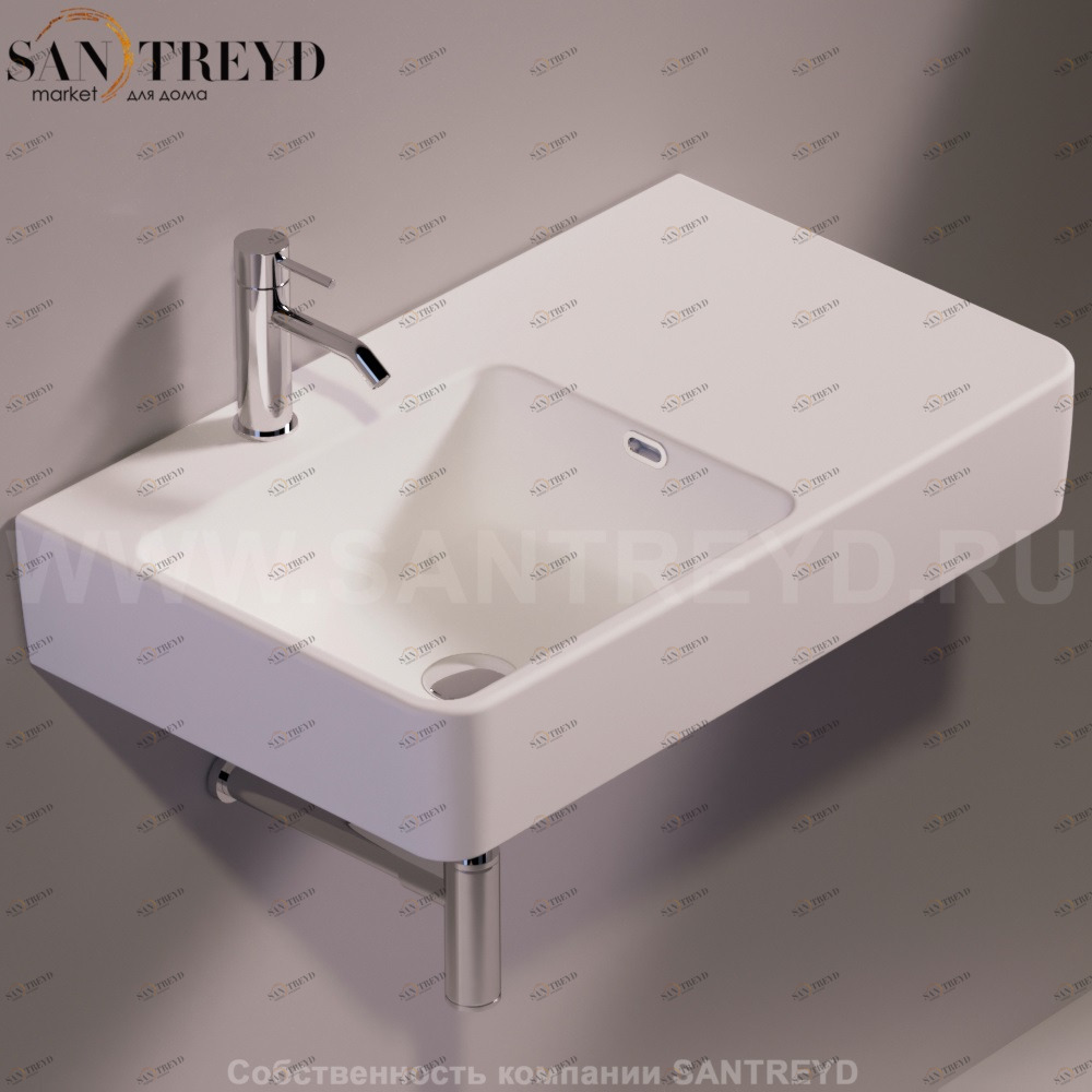 QU75SBIANCO Подвесная раковина настенная прямоугольная Simas Baden Baden белая