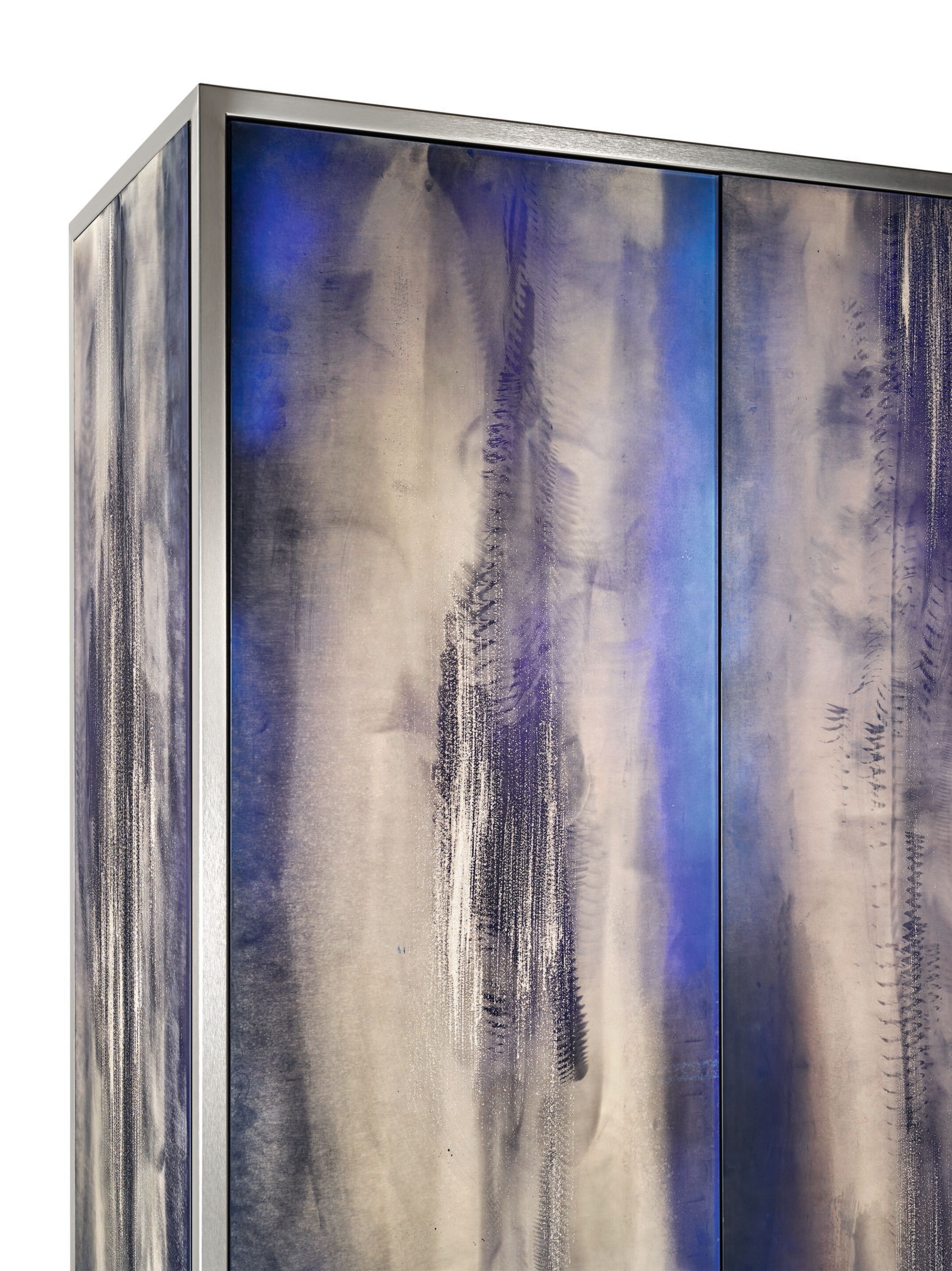 Деревянный сервант со встроенным освещением и распашными дверцами, покрытыми стеклом ARTE VENEZIANA итальянские пейзажи ARCH-00147575 - Вид №3